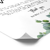 Eucalyptus Wedding Unplugged Ceremony Poster (Hoek)