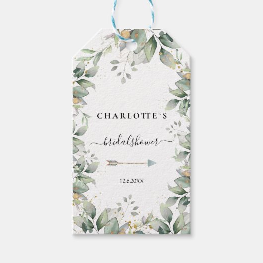 EUCALYPTUS WEDDING VRIJGEZELLENFEEST GIFT-LABELS CADEAULABEL (Voorkant)