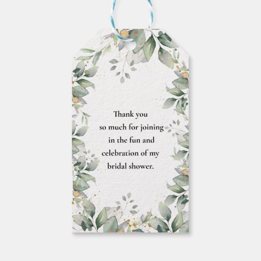 EUCALYPTUS WEDDING VRIJGEZELLENFEEST GIFT-LABELS CADEAULABEL (Achterkant)