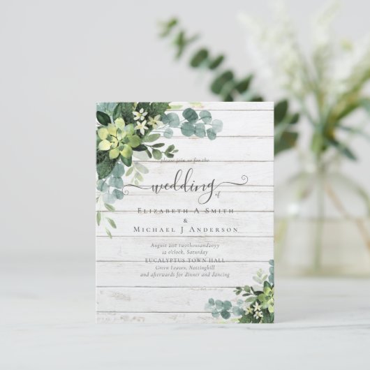 Eucalyptus Wedding Waterverf Greenery Invitations (Staand voorkant)