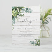 Eucalyptus Wedding Waterverf Greenery Invitations (Staand voorkant)
