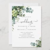 Eucalyptus Wedding Waterverf Greenery Invitations Kaart (Voorkant)