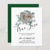 Eucalyptus Wedding - Waterverf Greenery Monogram (Voorkant / Achterkant)