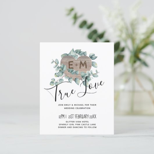 Eucalyptus Wedding - Waterverf Greenery Monogram (Staand voorkant)