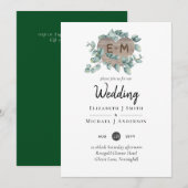 Eucalyptus Wedding - Waterverf Greenery Monogram (Voorkant / Achterkant)