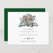 Eucalyptus Wedding - Waterverf Greenery Monogram (Voorkant / Achterkant)