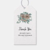 Eucalyptus Wedding - Waterverf Greenery Monogram Cadeaulabel (Voorkant)