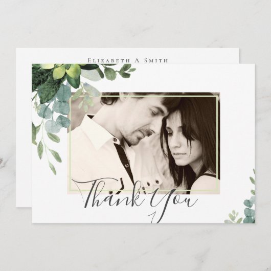 Eucalyptus Wedding - Waterverf groene bladeren (Voorkant / Achterkant)