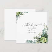 Eucalyptus Wedding - Waterverf groene bladeren Kaart (Voorkant / Achterkant)