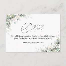 Eucalyptus Wedding Website QR Code Details  Informatiekaartje