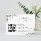 Eucalyptus Wedding Website QR Code RSVP Card Kaartje (Staand voorkant)