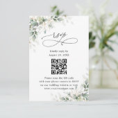Eucalyptus Wedding Website QR Code RSVP Card Kaartje (Staand voorkant)