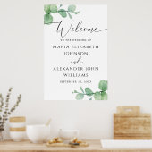 Eucalyptus Wedding Welcome Sign | Elegant Script Poster (Keuken)