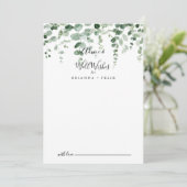 Eucalyptus Wedding Well Wishes Advice Kaart (Staand voorkant)