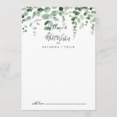 Eucalyptus Wedding Well Wishes Advice Kaart (Voorkant)