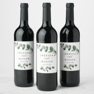Eucalyptus Wedding Wine Labels Wijn Etiket