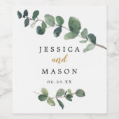 Eucalyptus Wedding Wine Labels Wijn Etiket (Enkel label)