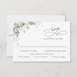 Eucalyptus Wedding With Meal Choice RSVP Card Kaartje