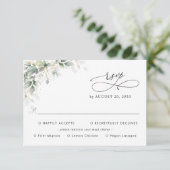 Eucalyptus Wedding With Meal Choice RSVP Card Kaartje (Staand voorkant)