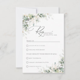 Eucalyptus Wedding With Meal Choice RSVP Card Kaartje