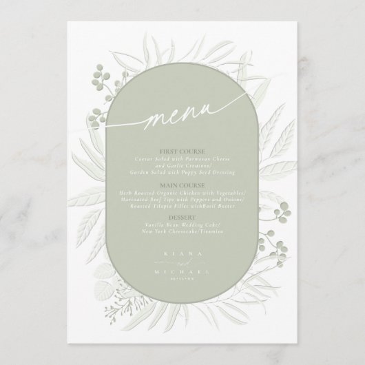 Eucalyptus Wedding Wreath Menu Sage Green ID901 (Voorkant)