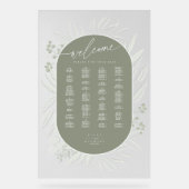 Eucalyptus Wedding Wreath Seating Chart Grn ID901 Acryl Bord (Voorkant)