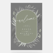 Eucalyptus Wedding Wreath Welcome Grn ID901 Acryl Bord (Voorkant)