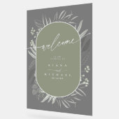 Eucalyptus Wedding Wreath Welcome Grn ID901 Acryl Bord (Hoek)