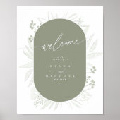 Eucalyptus Wedding Wreath Welcome Grn ID901 Poster (Voorkant)