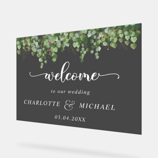 Eucalyptus Weddings Acryl Bord (Hoek)