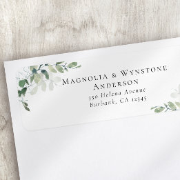 Eucalyptus Weduwlabel retouradres Etiket