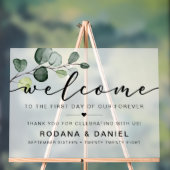 Eucalyptus Welcome Wedding Acryl Bord (Neutraal)