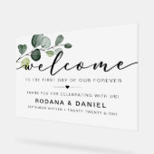 Eucalyptus Welcome Wedding Acryl Bord (Hoek)