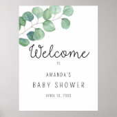 Eucalyptus - Welkom bij Baby shower Poster (Voorkant)