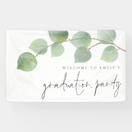 Eucalyptus Welkom bij Naam Graduation Party Banner