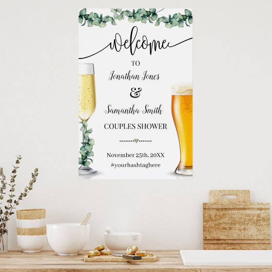 Eucalyptus Welkom Koppels Douche Bubbels & Brouwse Poster (Keuken)