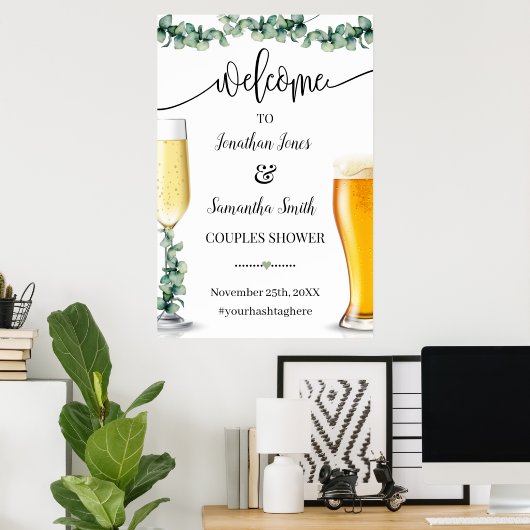 Eucalyptus Welkom Koppels Douche Bubbels & Brouwse Poster (Thuiskantoor)