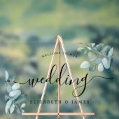 Eucalyptus Welkom op onze bruiloft Acryl teken Acryl Bord (Neutraal)