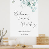 Eucalyptus Welkom op onze Bruiloft Poster (Keuken)