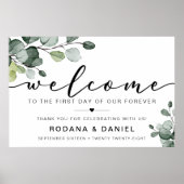Eucalyptus Welkom Trouwbord Poster (Voorkant)