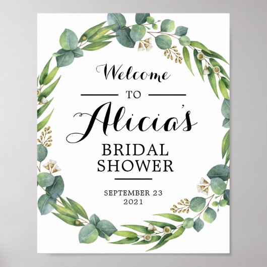 Eucalyptus welkomstteken poster (Voorkant)