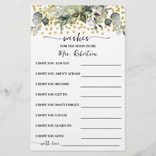 Eucalyptus wenst dat de Binnenkort Mrs. Card Flye Flyer (Voorkant)