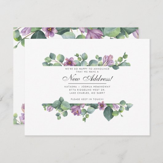 Eucalyptus Weve Moved New Address Botanical Moving (Voorkant / Achterkant)