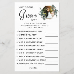Eucalyptus What groom say Vrijgezellenfeest game c Flyer