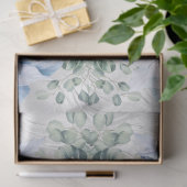 Eucalyptus & White Christmas Poinsettias Faux Foil Tissuepapier (Geschenk)