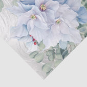 Eucalyptus & White Christmas Poinsettias Faux Foil Tissuepapier (Detail)