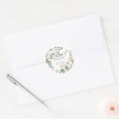 Eucalyptus White Floral Afstuderen Dank je wel Ronde Sticker (Envelop)