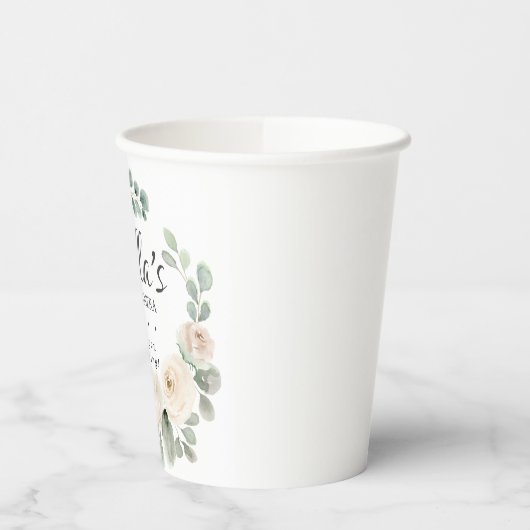 Eucalyptus White Floral Quinceanera Hartelijk dank Papieren Bekers (Links)