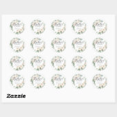 Eucalyptus White Floral QuinceaneraDank je Ronde Sticker (Vel)
