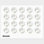 Eucalyptus White Floral Sweet 16 Hartelijk dank Ronde Sticker (Vel)